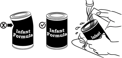 Étape 4 : Vérifier la date d’expiration et s’assurer que la boîte n’est pas bosselée. Lire les instructions sur l’étiquette pour savoir combien d’eau et de liquide concentré utiliser. Laver le dessus de la boîte à l’eau chaude.