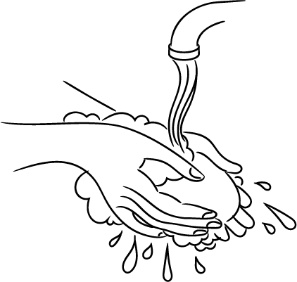 Étape 4 : Lavez-vous les mains et lavez le comptoir de cuisine avec l’eau et du savon.