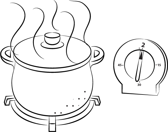 Étape 9 : Faites bouillir pendant 2 minutes. Gardez la casserole couverte jusqu’au moment d’utiliser les articles.